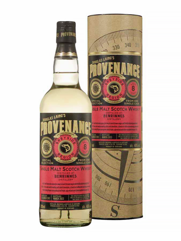 WHISKY PROVENANCE BENRINNES 8ANS 2013 SHERRY CASK D.LAING 70cl